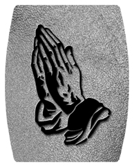 DAREC-516-BK-SH-SL Black Praying Hands Shimmer Silver